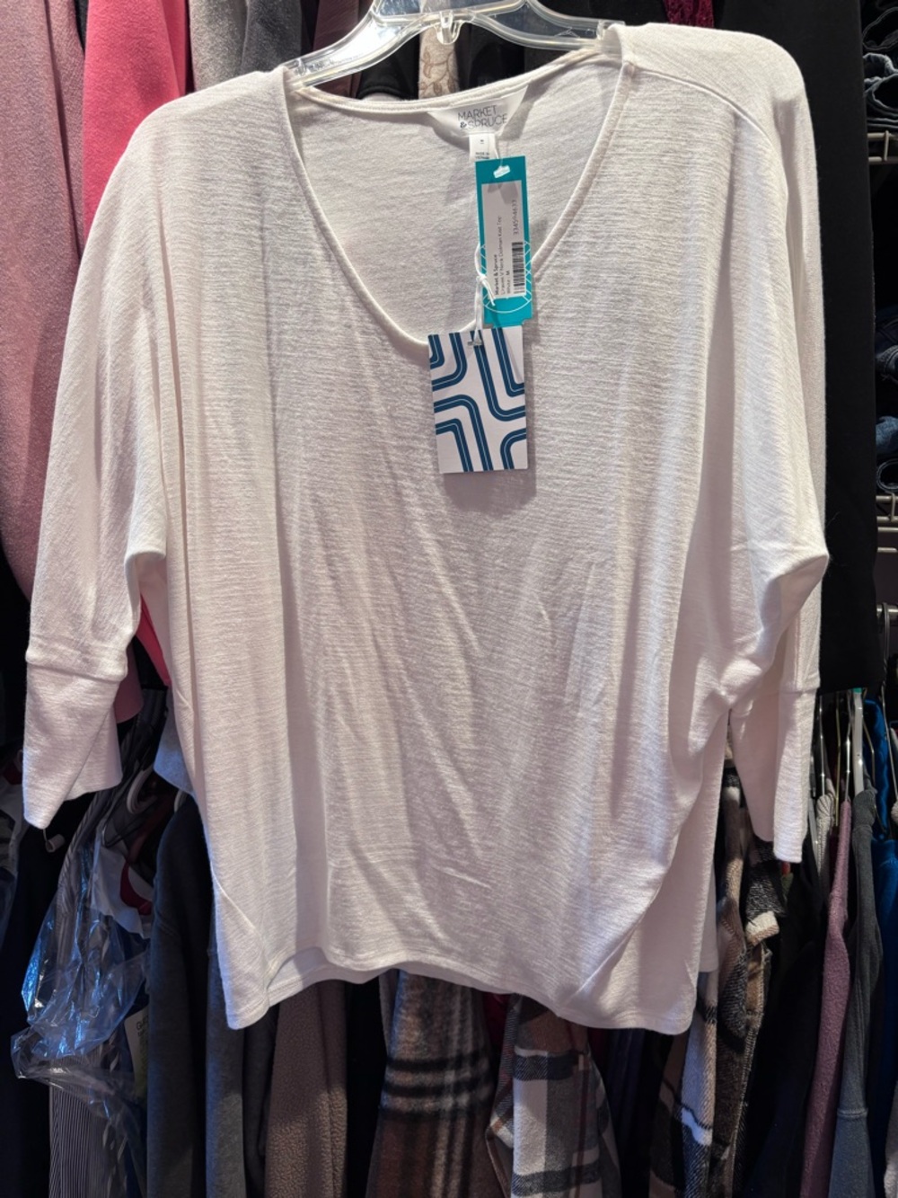 Market & Spruce Cream V-Neck Dolman Sleeve Tunic